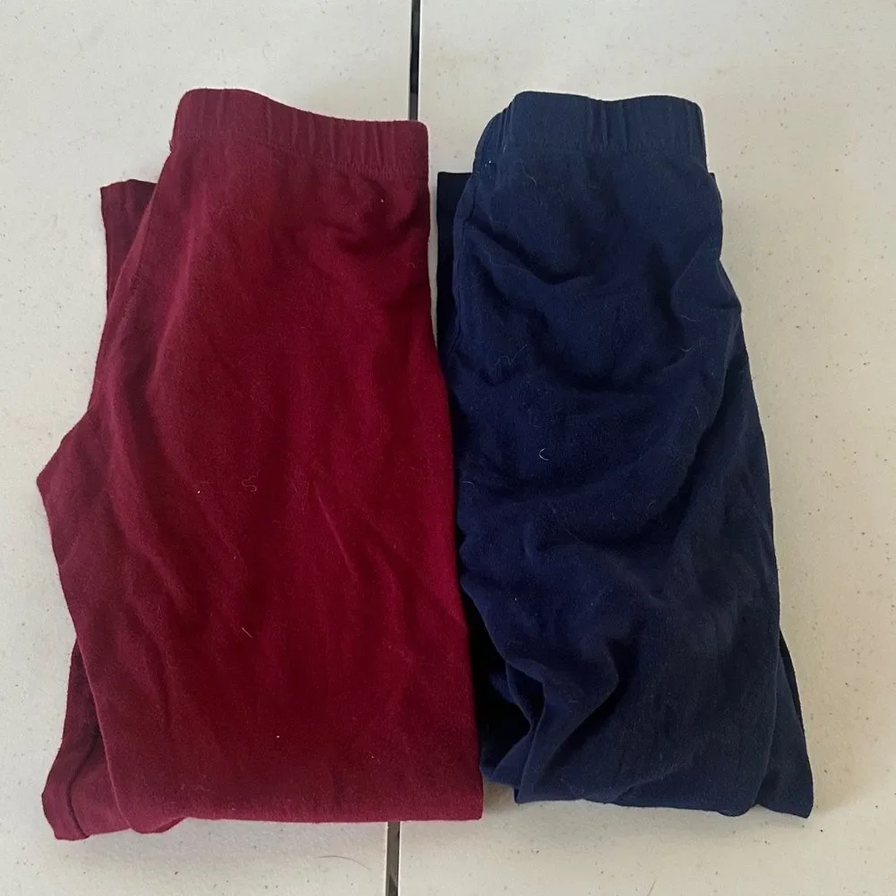 Girls Leggings – 2‑Pair Bundle – Size Medium